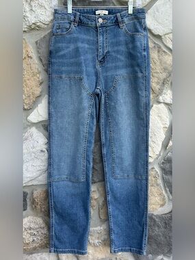 Molly Yeh Jeans Size 4 Double Knee Utility Workwear Western Ranch Farm Utility